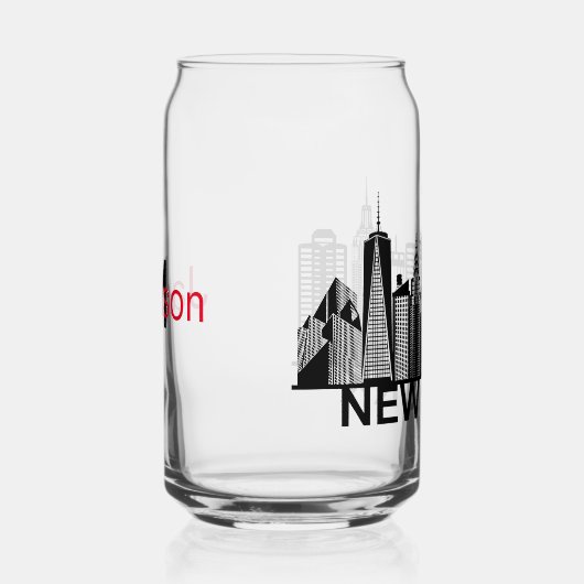 ニューヨーク市のシルエット ガラス缶 (右)