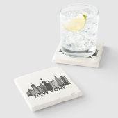 ニューヨーク市のシルエット ストーンコースター (横)