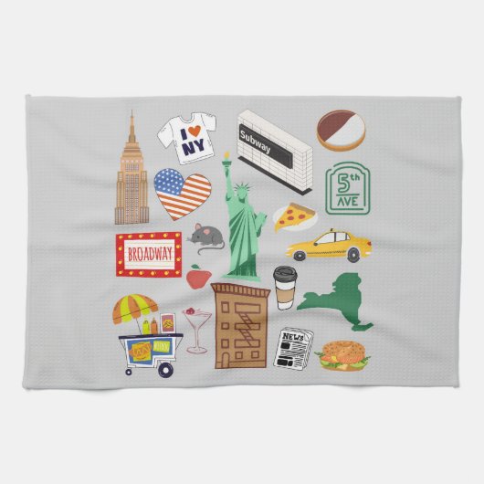 ニューヨーク市のシンボル キッチンタオル (横)
