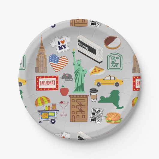 ニューヨーク市のシンボル ペーパープレート (正面)