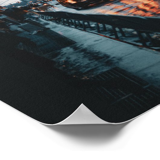 ニューヨーク市のスカイライン:魅力的な都市の景色 ポスター (角)