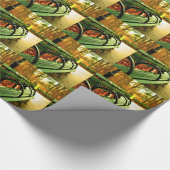 ニューヨーク市のセントラルパークのベンチ ラッピングペーパー (角)