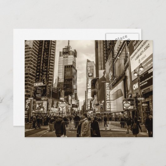 ニューヨーク市のタイムズスクエアの写真 ポストカード (正面/裏面)