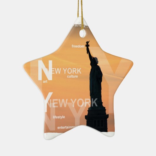 ニューヨーク市のニューヨーク・リバティ・アメリカの銅像 セラミックオーナメント (右)