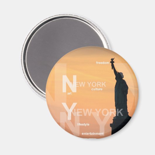 ニューヨーク市のニューヨーク・リバティ・アメリカの銅像 マグネット (正面/裏面)
