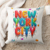 ニューヨーク市のバブルレター クッション (ブランケット)