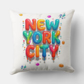 ニューヨーク市のバブルレター クッション (裏面)