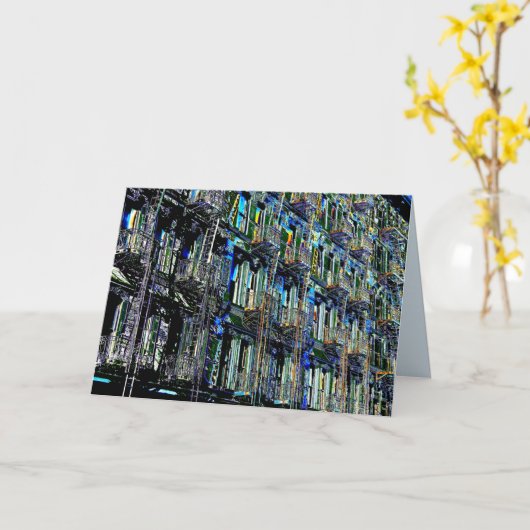 ニューヨーク市のファイアーエスケープポップ・アートのスアート,内空白の部 カード (黄色い花)