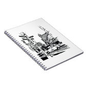 ニューヨーク市のモノクロ都市ストリートシーン ノートブック (右側)