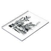 ニューヨーク市のモノクロ都市ストリートシーン ノートブック (左側)