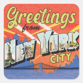 ニューヨーク市のヴィンテージ旅行からの挨拶 スクエアシール