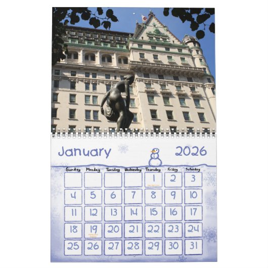 ニューヨーク市の写真カレンダー カレンダー (1月 2026)