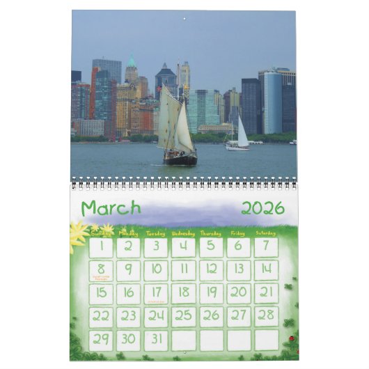 ニューヨーク市の写真カレンダー カレンダー (3月 2026)