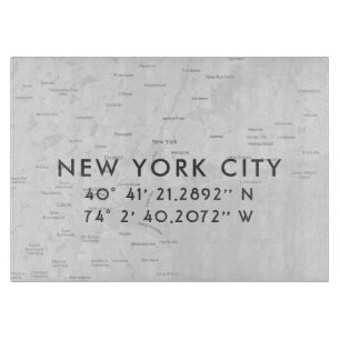 ニューヨーク市の地図のカスタム座標 カッティングボード