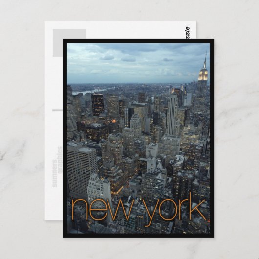 ニューヨーク市の夕暮れ ポストカード (正面/裏面)
