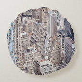 ニューヨーク市の多様な建築、色調 ラウンドクッション (裏面)