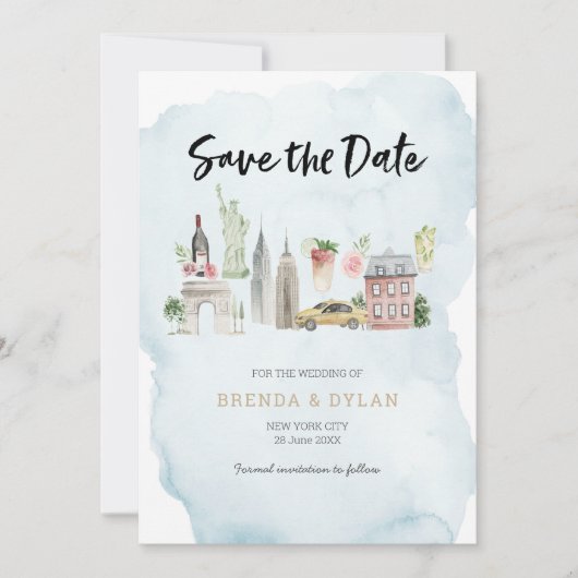 ニューヨーク市の招待の日付を保存 招待状 (正面)