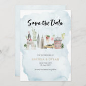 ニューヨーク市の招待の日付を保存 招待状 (正面/裏面)