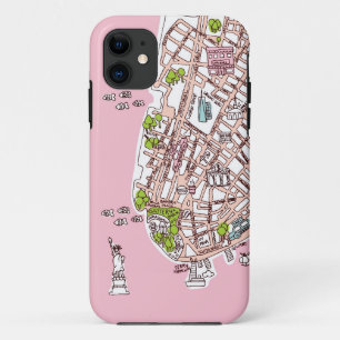 ニューヨーク市の旅行地図iphoneケース iPhone 11 ケース