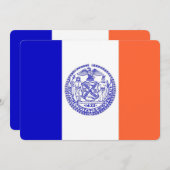 ニューヨーク市の旗を使った愛国的な招待状 招待状 (正面/裏面)