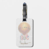 ニューヨーク市の熱気の気球 ラゲッジタグ (裏面縦)