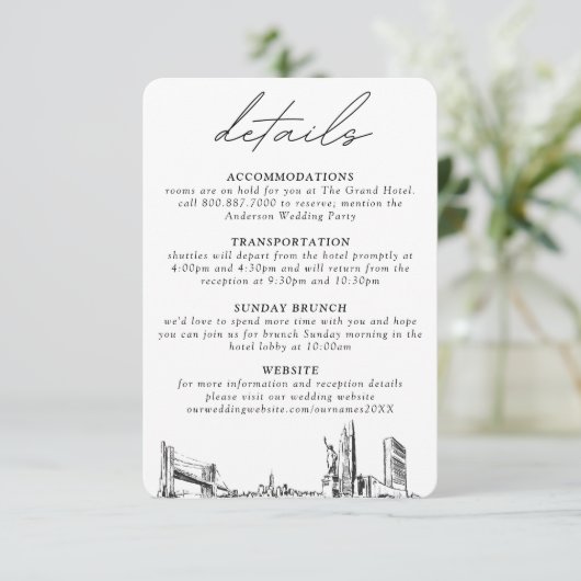 ニューヨーク市の結婚詳細エンクロージャカード エンクロージャーカード (スタンド正面)