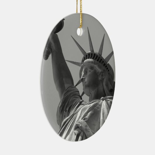 ニューヨーク市の自由白黒像 セラミックオーナメント (右)
