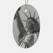 ニューヨーク市の自由白黒像 セラミックオーナメント (左)