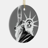 ニューヨーク市の自由白黒像 セラミックオーナメント (右)