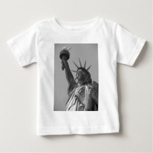 ニューヨーク市の自由白黒像 ベビーTシャツ