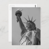 ニューヨーク市の自由白黒像 ポストカード (正面/裏面)