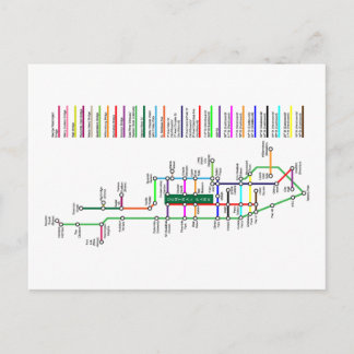 ニューヨーク市の自転車地図はがき ポストカード