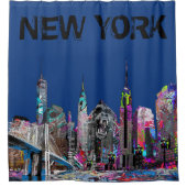 ニューヨーク市の落書き シャワーカーテン (正面)