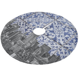 ニューヨーク市の超高層ビルがポルトガルのタイルに出会う フリース ツリースカート