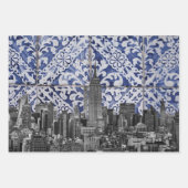 ニューヨーク市の超高層ビルがポルトガルのタイルに出会う ラッピングペーパーシート (正面3)