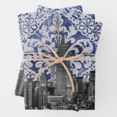 ニューヨーク市の超高層ビルがポルトガルのタイルに出会う ラッピングペーパーシート (インサイチュ)