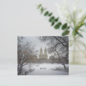 ニューヨーク市の雪の中央公園 ポストカード (スタンド正面)