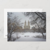 ニューヨーク市の雪の中央公園 ポストカード (正面/裏面)