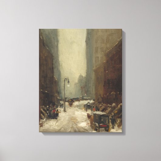 ニューヨーク市の雪（NYCの冬） キャンバスプリント (正面)