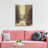 ニューヨーク市の雪（NYCの冬） キャンバスプリント (インサイチュ (リビング))