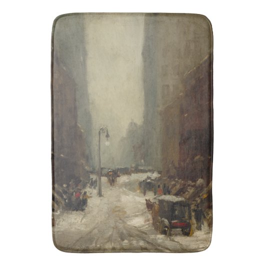 ニューヨーク市の雪（NYCの冬） バスマット (正面縦)