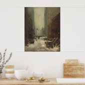 ニューヨーク市の雪（NYCの冬） ポスター (キッチン)