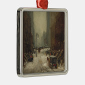 ニューヨーク市の雪(NYCの冬) メタルオーナメント (右)