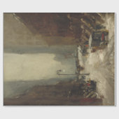 ニューヨーク市の雪(NYCの冬) ラッピングペーパー (フラット)