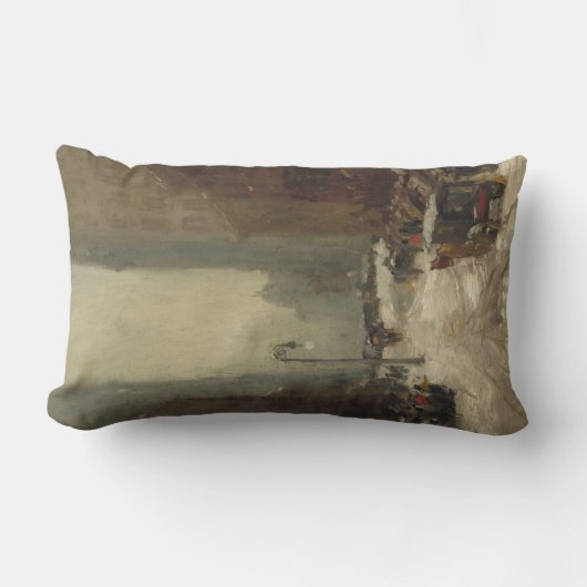 ニューヨーク市の雪（NYCの冬） ランバークッション (正面)