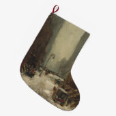 ニューヨーク市の雪（NYCの冬） ラージクリスマスストッキング (正面 (吊り時))