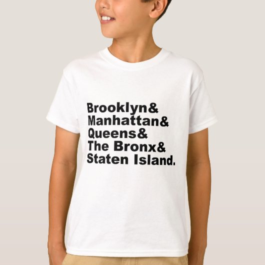 ニューヨーク市の5つの行政区 Tシャツ (正面)