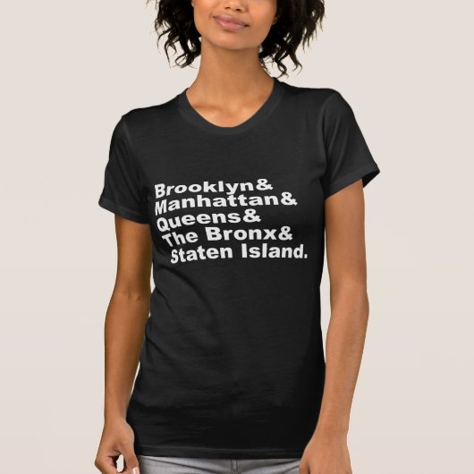 ニューヨーク市の5つの行政区 Tシャツ (正面)