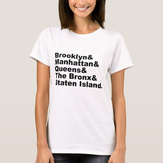 ニューヨーク市の5つの行政区 Tシャツ (正面)