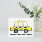 ニューヨーク市のNYCイエロータクシータクシーのタクシーからの挨拶 ポストカード (スタンド正面)